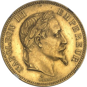 Second Empire / Napoleon III (1852-1870). 100 francs tête laurée 1869, BB, Strasbourg.