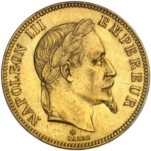 Second Empire / Napoleon III (1852-1870). 100 francs head laurel 1869, BB, Strasbourg.