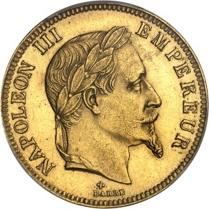 Second Empire / Napoleon III (1852-1870). 100 francs head laurel 1869, BB, Strasbourg.