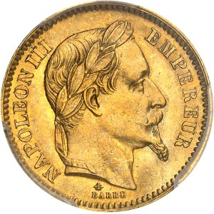 Second Empire / Napoléon III (1852-1870). 20 francs tête laurée 1864, A, Paris.
