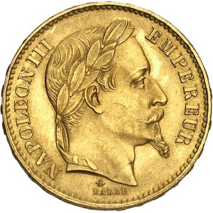 Second Empire / Napoléon III (1852-1870). 20 francs tête laurée 1869, A, Paris.
