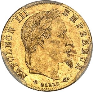Second Empire / Napoleon III (1852-1870). 5 francs laurel head 1866, A, Paris.