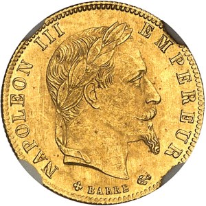 Second Empire / Napoléon III (1852-1870). 5 francs tête laurée 1868, BB, Strasbourg.