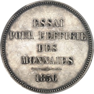 Second Empire / Napoleon III (1852-1870). Essai de 5 francs pour l'effigie des monnaies tête laurée, by Dantzell, Frappe spéciale (SP) 1856, Paris.