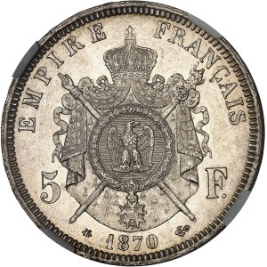 Second Empire / Napoléon III (1852-1870). 5 francs tête laurée 1870, A, Paris.