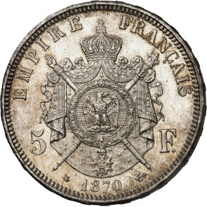 Second Empire / Napoléon III (1852-1870). 5 francs tête laurée 1870, A, Paris.