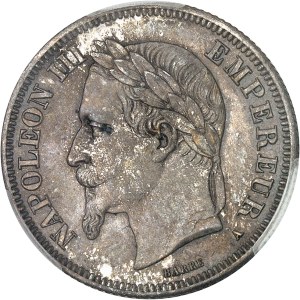 Second Empire / Napoleon III (1852-1870). 2 francs head laurel 1867, A, Paris.