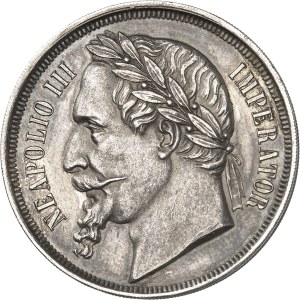 Second Empire / Napoleon III (1852-1870). Satirical 5-franc medal, ribbed edge 1870.