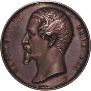 Second Empire / Napoleon III (1852-1870). Medal, Chemin de fer de Paris à Strasbourg, by A. Bovy 1854, Paris.