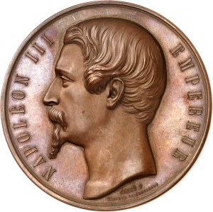 Second Empire / Napoleon III (1852-1870). Medal, 500 million loan, by A. Caqué and L. Merley 1855, Paris.