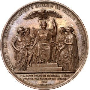 Second Empire / Napoléon III (1852-1870). Médaille, emprunt de 500 millions, par A. Caqué et L. Merley 1855, Paris.