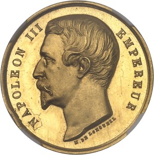 Second Empire / Napoleon III (1852-1870). Médaille d'Or, prix de moralité et progrès du concours départemental du Gers, by H. de Longueil 1857, Paris.
