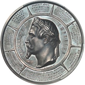 Second Empire / Napoléon III (1852-1870). Médaille, inauguration de la Préfecture des Bouches du Rhône le 1er janvier 1867, par F. Chabaud, Frappe spéciale (SP) 1864 [1867], Paris.