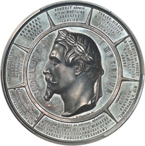 Second Empire / Napoleon III (1852-1870). Medal, inauguration of the Bouches du Rhône Prefecture on January 1, 1867, by F. Chabaud, Frappe spéciale (SP) 1864 [1867], Paris.