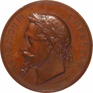 Second Empire / Napoleon III (1852-1870). Medal, Prix du Jury de l'Exposition Universelle Paris, by H. Ponscarme, Frappe spéciale (SP) 1867, Paris.