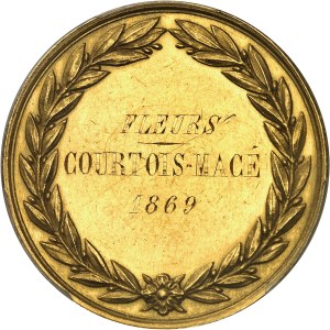 Second Empire / Napoleon III (1852-1870). Medal, Prince Napoléon (IV) and prize for floral competition, by A. Bovy and J. Peyre 1869, Paris.