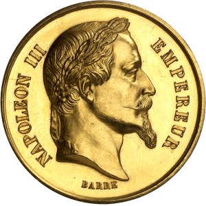 Second Empire / Napoléon III (1852-1870). Médaille d’or, membre du jury du Concours général agricole d’animaux gras de 1870 à Paris, par Barre 1870, Paris.
