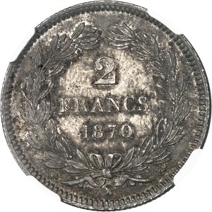 Government of National Defense (1870-1871). 2 francs Cérès, no legend 1870, A, Paris.
