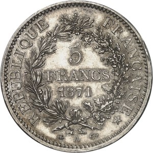 Government of National Defense (1870-1871). 5 francs Hercule 1871, A, Paris.