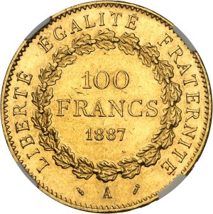 Third Republic (1870-1940). 100 francs Génie 1887, A, Paris.