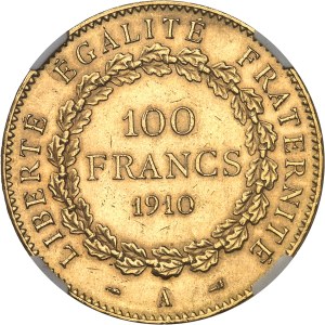 Third Republic (1870-1940). 100 francs Génie 1910, A, Paris.
