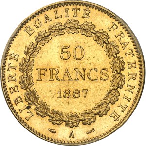 IIIe République (1870-1940). 50 francs Génie 1887, A, Paris.