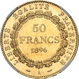 IIIe République (1870-1940). 50 francs Génie, Flan bruni (PROOFLIKE) 1896, A, Paris.