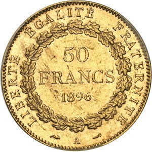 IIIe République (1870-1940). 50 francs Génie 1896, A, Paris.