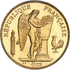 IIIe République (1870-1940). 50 francs Génie, Flan bruni (PROOF) 1900, A, Paris.