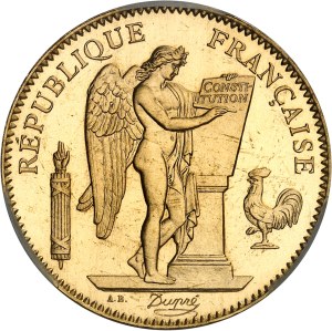 IIIe République (1870-1940). 50 francs Génie, Flan bruni (PROOF) 1900, A, Paris.