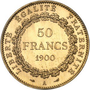 IIIe République (1870-1940). 50 francs Génie, Flan bruni (PROOF) 1900, A, Paris.