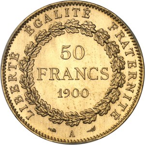IIIe République (1870-1940). 50 francs Génie, Flan bruni (PROOF) 1900, A, Paris.