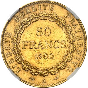IIIe République (1870-1940). 50 francs Génie 1900, A, Paris.