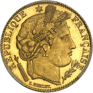 IIIe République (1870-1940). 10 francs Cérès, Flan bruni (PROOF) 1878, A, Paris.