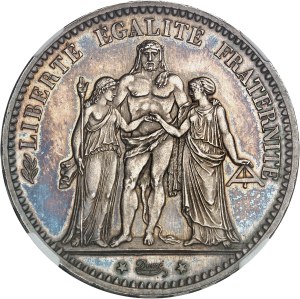 IIIe République (1870-1940). 5 francs Hercule, Flan bruni (PROOF) 1874, A, Paris.