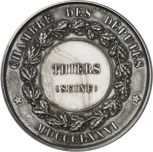 IIIe République (1870-1940). National Assembly identity medal, after Gayrard, deputy Adolphe Thiers of the Seine department MDCCCLXXVI (1876), Paris.