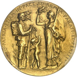 IIIe République (1870-1940). Médaille d’Or, Prix de tir, par O. Roty, Frappe spéciale (SP) ND (1889), Paris.