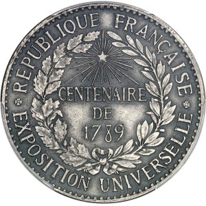 IIIe République (1870-1940). Médaille, Exposition universelle de 1889, centenaire de 1789, Régie des Monnaies, par A. Borrel 1889, Paris.