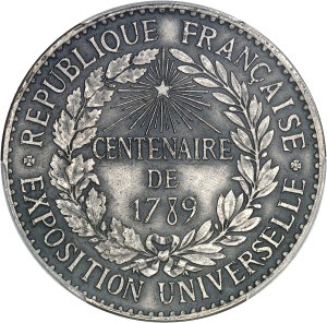 IIIe République (1870-1940). Medal, Exposition universelle de 1889, centenaire de 1789, Régie des Monnaies, by A. Borrel 1889, Paris.