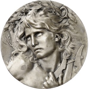 IIIe République (1870-1940). Médaille, Orphée ou la Musique, par L. Coudray ND (1899), 1918, Paris.
