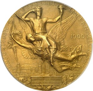 IIIe République (1870-1940). Medal, Paris Exposition Universelle prize by J. C. Chaplain, Flan mat 1900, Paris.