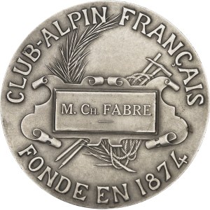 IIIe République (1870-1940). Médaille, Club Alpin Français, par J.-B. Daniel-Dupuis ND (modèle de 1899), Paris.