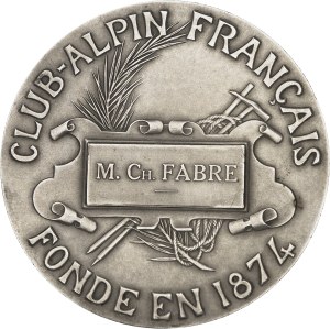 IIIe République (1870-1940). Medal, Club Alpin Français, by J.-B. Daniel-Dupuis ND (1899 model), Paris.