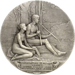 IIIe République (1870-1940). Médaille, la Musique, par C. Pillet ND (1907), 1920, Paris.