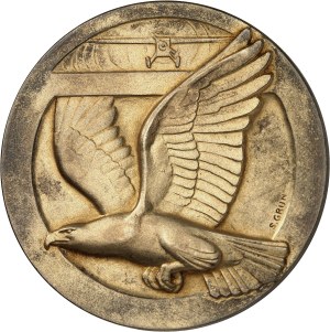 IIIe République (1870-1940). Vermeil medal, Journées nationales de l'aviation au Maréchal Lyautey, by S. Grun 1931, Paris.