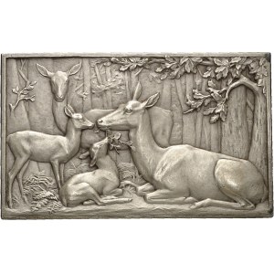 IIIe République (1870-1940). Médaille, Combat de cerfs par Georges Gardet, SAMF n° 48 1900, Paris.