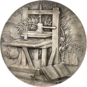IIIe République (1870-1940). Medal, Johannes Gutenberg, inventor of printing, by L. Deschamps ND, Paris.