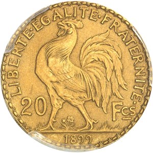 IIIe République (1870-1940). 20 francs Marianne, flan mat et Flan bruni (PROOF) 1899, Paris.