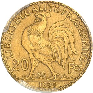 Third Republic (1870-1940). 20 francs Marianne, matte and burnished (PROOF) 1899, Paris.