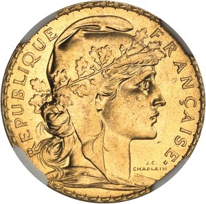 Third Republic (1870-1940). 20 francs Marianne 1907, Paris.